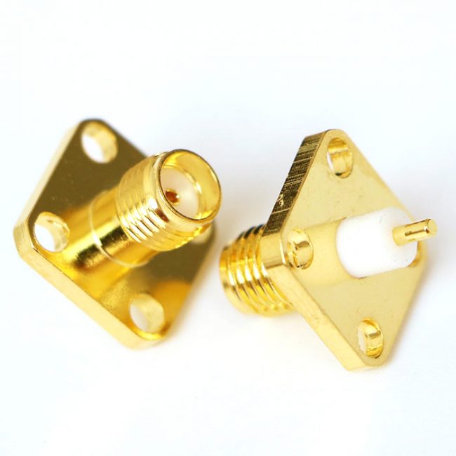 SMA母头4孔面板连接器